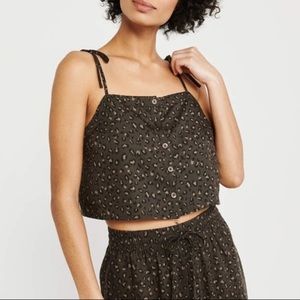 Abercrombie Brown Cheetah Crop Top